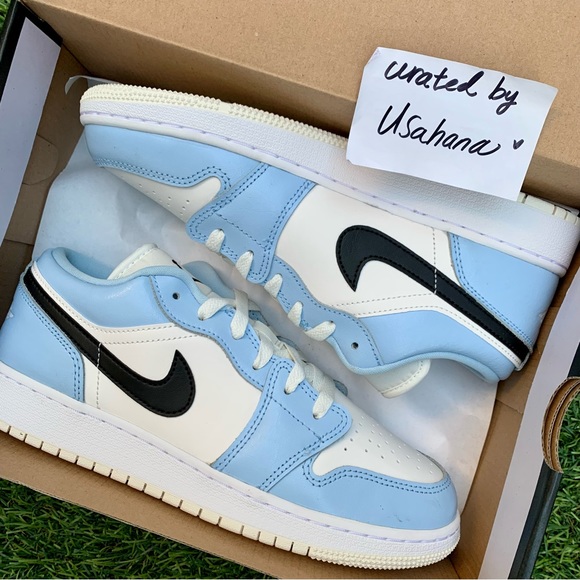 Nike Air Jordan 1 Low GS ice blue shoes - Picture 5 of 6